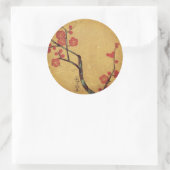 Sticker Rond Fleur orientale vintage cerisier japonais (Sac)