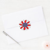 Sticker Rond Fleur patriotique (Enveloppe)