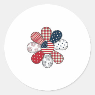 Sticker Rond Fleur Patriotique Vintage Vecteur Conception de Ch
