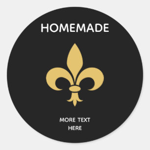 Sticker Rond Fleur personnalisée et texte fait maison sur fond