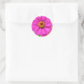 Sticker Rond Fleur pourpre Zinnia en fleur (Sac)