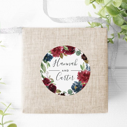 Sticker Rond Fleur radieuse | Mariage de couronne botanique