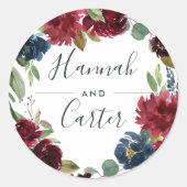 Sticker Rond Fleur radieuse | Mariage de couronne botanique (Devant)