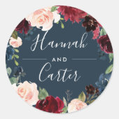 Sticker Rond Fleur radieuse | Mariage de couronne botanique (Devant)