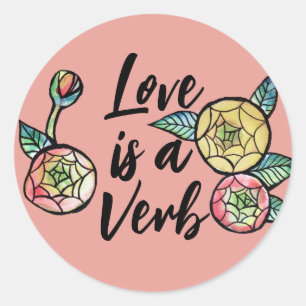 Sticker Rond Fleur Ranunculus Illustration Fleurs roses mignonn
