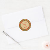 Sticker Rond Fleur Rétro (Enveloppe)
