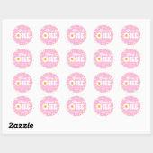 Sticker Rond Fleur Retro Daisy Super Un 1er anniversaire (Feuille)