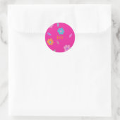 Sticker Rond Fleur Rétro Filles mignonnes (Sac)