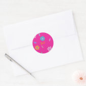 Sticker Rond Fleur Rétro Filles mignonnes (Enveloppe)