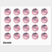 Sticker Rond Fleur romantique de cerise (Feuille)