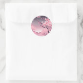 Sticker Rond Fleur romantique de cerise (Sac)