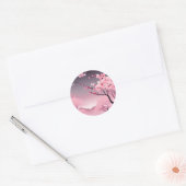Sticker Rond Fleur romantique de cerise (Enveloppe)