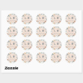 Sticker Rond Fleur Romantique Pastel (Feuille)