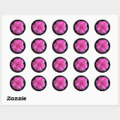 Sticker Rond Fleur rose (Feuille)