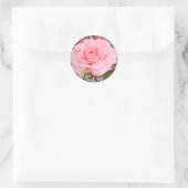 Sticker Rond Fleur rose (Sac)