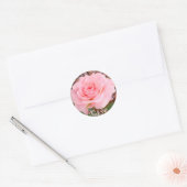 Sticker Rond Fleur rose (Enveloppe)