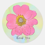 Sticker Rond Fleur rose  (Devant)