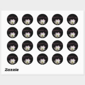 Sticker Rond Fleur rose (Feuille)