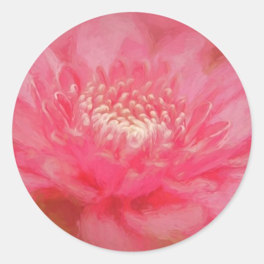 Sticker Rond Fleur rose (Devant)
