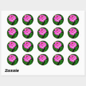 Sticker Rond Fleur rose (Feuille)