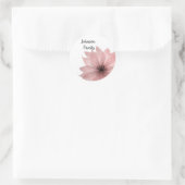 Sticker Rond Fleur rose (Sac)