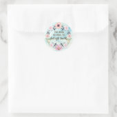 Sticker Rond Fleur rose Bleu Berry Wreath Aquarelle Nom (Sac)