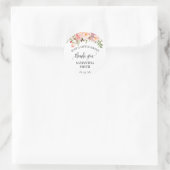 Sticker Rond Fleur rose Boho Chic Baby shower Party Favoriser (Sac)