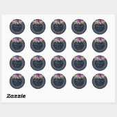 Sticker Rond Fleur rose d'aquarelle de confettis de parties (Feuille)