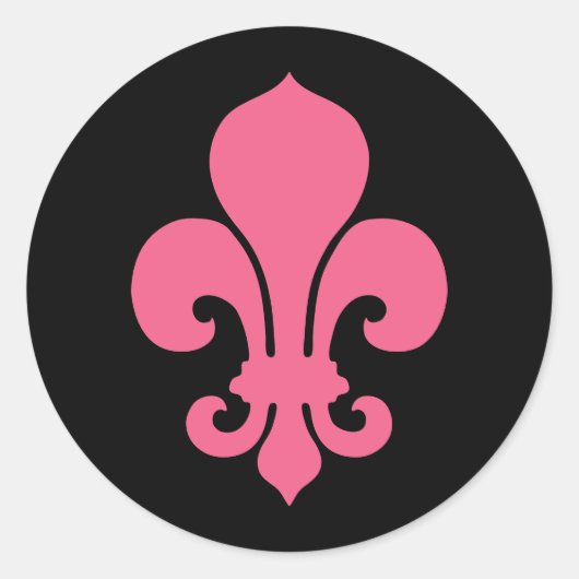 Sticker Rond Fleur rose de Lis (Devant)