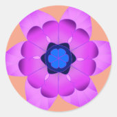Sticker Rond fleur rose et bleue (Devant)