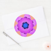 Sticker Rond fleur rose et bleue (Enveloppe)