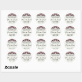 Sticker Rond fleur rose et noir orné chic damask (Feuille)