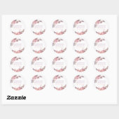 Sticker Rond Fleur rose Fleur artisanale (Feuille)