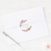 Sticker Rond Fleur rose Fleur artisanale (Enveloppe)