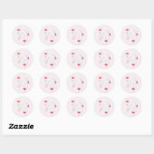 Sticker Rond Fleur rose moderne simple d'inspiration japonaise (Feuille)