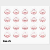 Sticker Rond Fleur rose rousse bow anniversaire (Feuille)