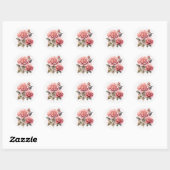Sticker Rond fleur rosée (Feuille)