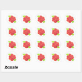 Sticker Rond Fleur rouge (Feuille)
