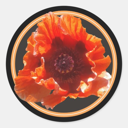 Sticker Rond Fleur Rouge (Devant)
