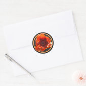 Sticker Rond Fleur Rouge (Enveloppe)