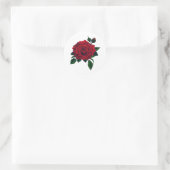 Sticker Rond Fleur rouge (Sac)