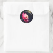 Sticker Rond Fleur rouge soleil Personnalisé (Sac)