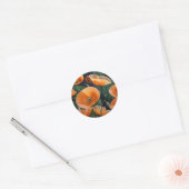 Sticker Rond Fleur rouge vibrant (Enveloppe)