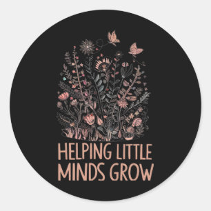 Sticker Rond Fleur sauvage aidant les petits esprits grandir Pr