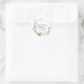 Sticker Rond Fleur sauvage Anniversaire Wreath Sur Blanc (Sac)