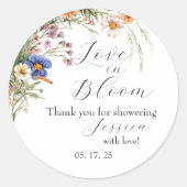 Sticker Rond Fleur sauvage Arch "Amour en Fleur" Fête des marié (Devant)