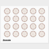 Sticker Rond Fleur sauvage Automne Champ Beige Mariage (Feuille)