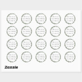 Sticker Rond Fleur sauvage blanc Silhouette Mariage vert (Feuille)