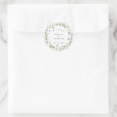 Sticker Rond Fleur sauvage Bleu Aquarelle Mariage Favoriser Mer (Sac)