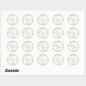 Sticker Rond Fleur sauvage Boho Floral Cheers Mariage Anniversa (Feuille)